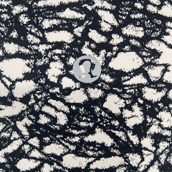 Lululemon Wunder Under Crop Hi-Rise Ice Breaker White Black Leggings Size 2 - Picture 8 of 9